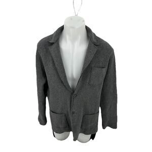 Emozioni Uomo Large Men Italy Wool Blend Sweater Blazer Gray 2 Button CLTs